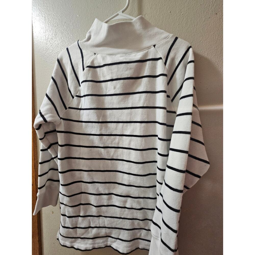 J.Crew Black & White Striped Funnel Neck Pullover Sweater Women’s Medium - Picture 4 of 4